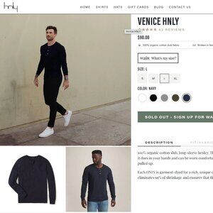 HNLY Venice Navy Long Sleeve Henley